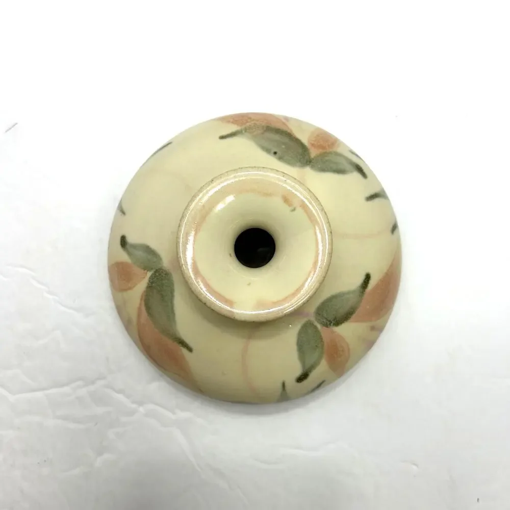Vintage 1950's J Tury Handpainted Pastel Floral Pottery‎ Bud Vase Signed